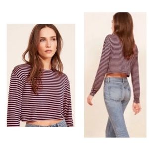 Reformation Chloe Long Sleeve Crop Top